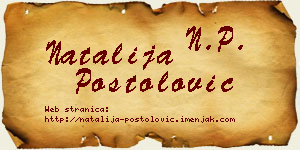 Natalija Postolović vizit kartica
